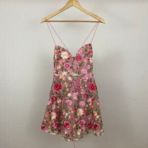 For Love & Lemons Luna Mini Dress - Pink - Medium